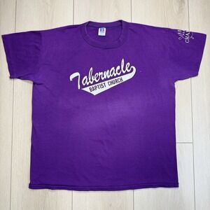 VTG Large 1985 Tabernacle Baptist Church Single Stitch Purple T Shirt USA Made